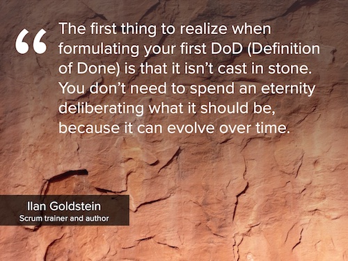 product backlog - quote - DoD